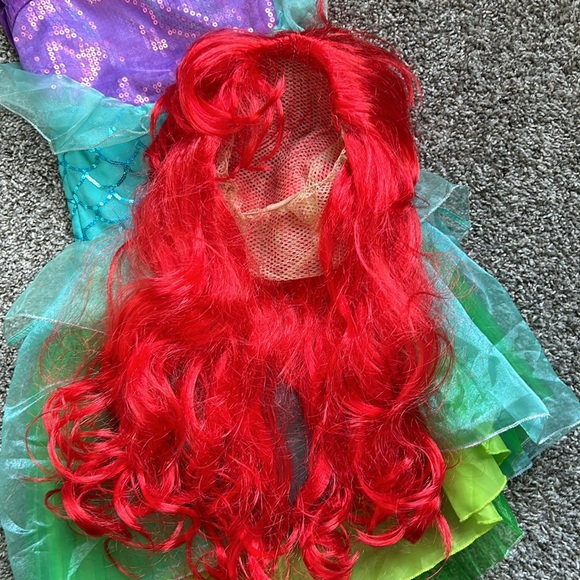 4T toddler girl Little Mermaid Ariel costume with red wig - Picture 4 of 10